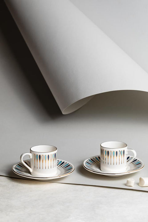 Porser Pera Blue Pure Coffee Set 4 Pieces