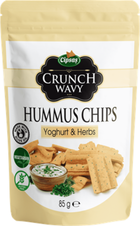 Cipsas Crunch Wavy Yoghurt & Herbs Flavored Hummus Chips 85 g