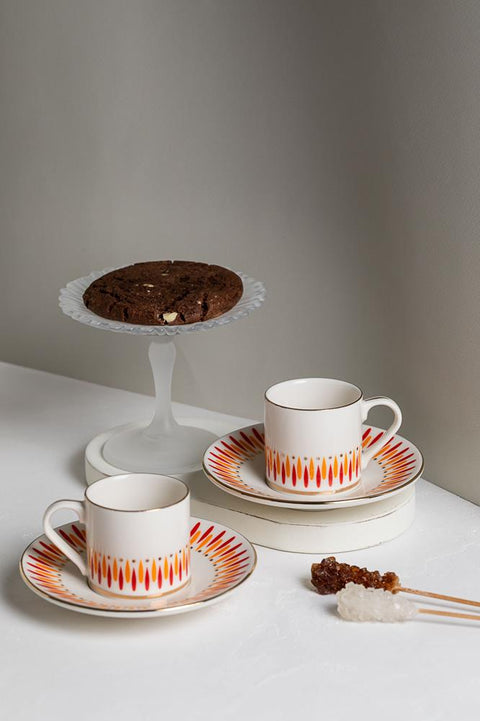 Porser Palm Orange Pure Coffee Set 4 Pieces