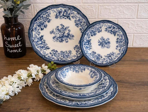 Porser Velour NAVY Fulya Dinner Set 24 Pieces
