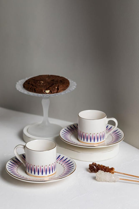 Porser Palm Purple Pure Coffee Set 4 Pieces