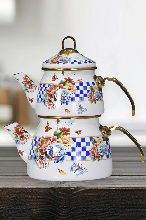 PR Home Allegro Gold Model Enamel Teapot