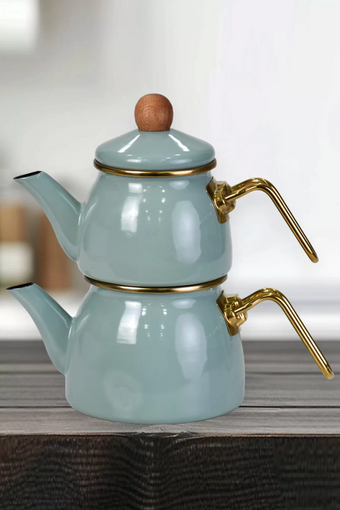 PR Home Soft Green Mini Model Enamel Teapot