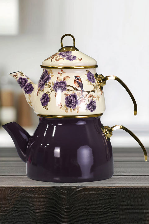 PR Home Fiorella Gold Model Enamel Teapot
