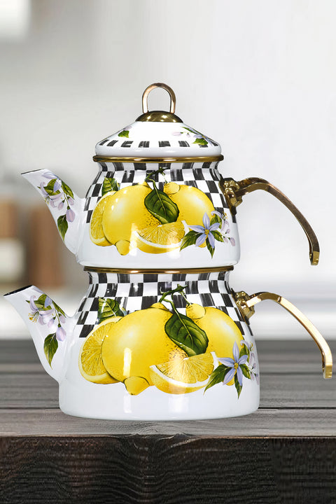 PR Home Lemon Gold Model Enamel Teapot