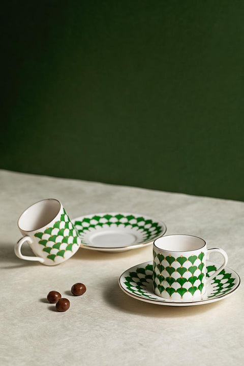 Porser Peyda Dark Green Pure Coffee Set 4 Pieces
