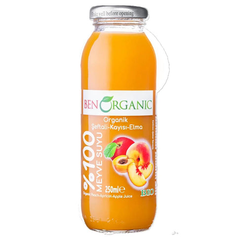 Ben Organics Apricot, Apple, Peach Juice - 250 ml