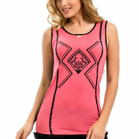 Biggdesign B.C 3000 Deer Patterned Sleeveless T-Shirt