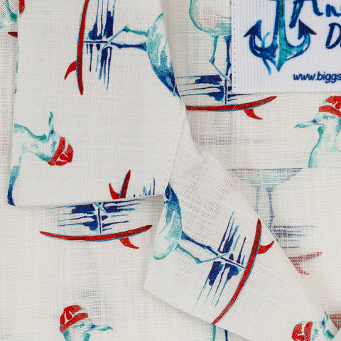 AnemosS Sailor Seagull Patterned Men's Shirt S