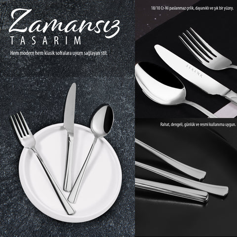 Serenk Paris Stainless Steel Cutlery Set 42 Pieces