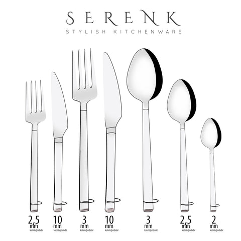 Serenk Barcelona Stainless Steel Cutlery Set 42 Pieces