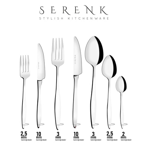Serenk Milan Stainless Steel Cutlery Set 18 Pieces
