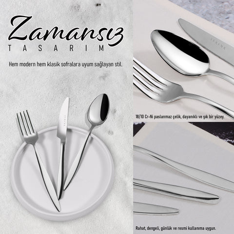 Serenk Milan Stainless Steel Cutlery Set 18 Pieces