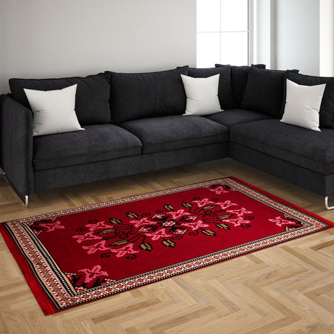 BiggHome Rug - 80x150 cm, Machine Washable, Durable, Ethnic-inspired Pattern for Living Room, SA25PY, 31.5 x 59.06 inches ,3.21 lbs.