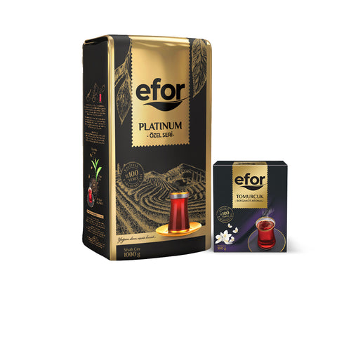 Efor Platinum 1000 gr-Efor Bergamot Aromali Tomurcuk Tea Dokme Tea 100gr-Set