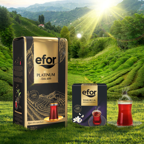 Efor Platinum 1000 gr-Efor Bergamot Aromali Tomurcuk Tea Dokme Tea 100gr-Set
