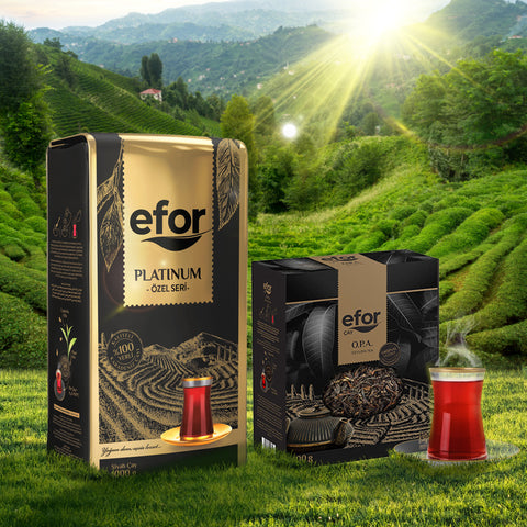 Efor Tea Platinum 500 gr - Efor Opa Ceylon 400 gr Dokme Tea-Set