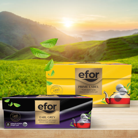 Efor Prime Label 100*3,2 gr Demlik Pos et - Efor Earl Grey 48*3,2 gr Demlik Pos et Tea-Set