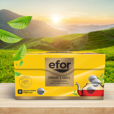 Efor Prime Label 100*3,2 gr Demlik Pos et - Efor Earl Grey 48*3,2 gr Demlik Pos et Tea-Set