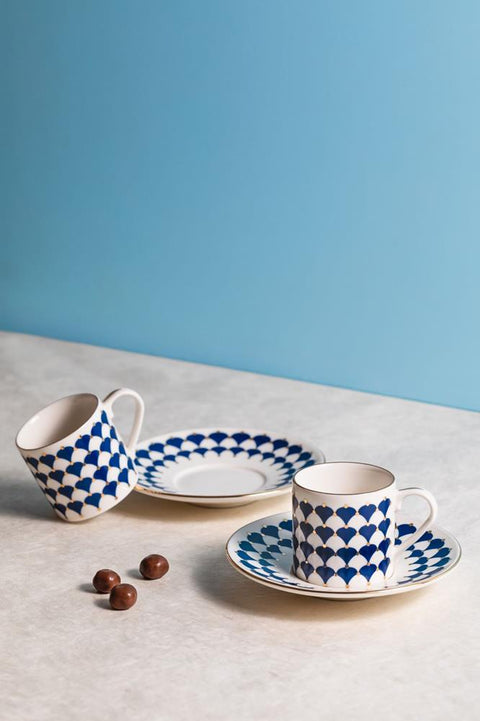 Porser Peyda Dark Blue Pure Coffee Set 4 Pieces