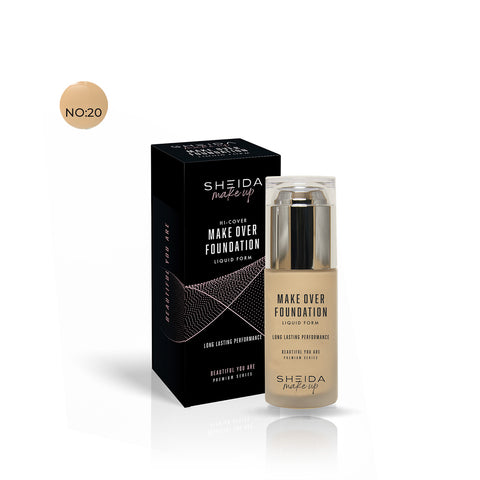 Sheida Make Over Foundation Liquid Form 40ML No:20