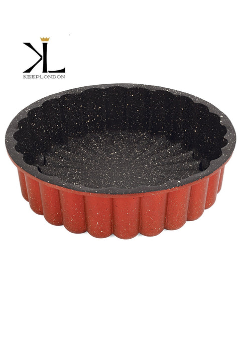 Keep London Kitchen Cooker Series Pale Red Claret Red Aluminum Cast Granite Coated Cake and Tart Mold