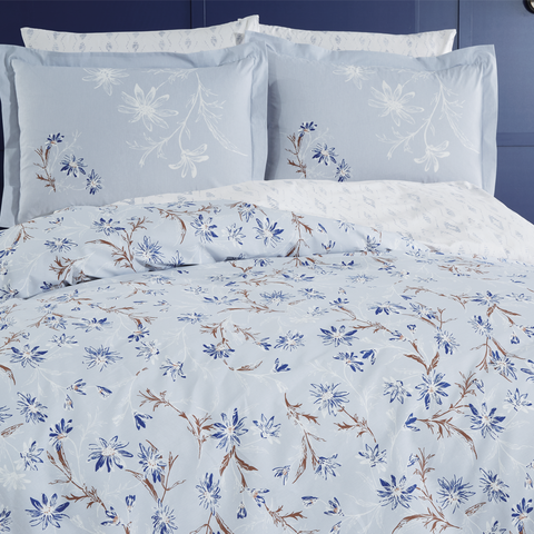 Hobby Jardin Navy Blue - Poplin Single Duvet Cover Set