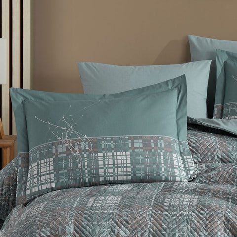 Hobby Lucia Green - Double Poplin Quilted Duvet Cover Set