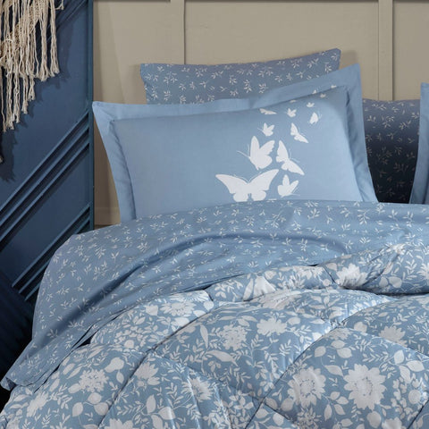 Hobby Hira Blue - Poplin Double Sleeping Set