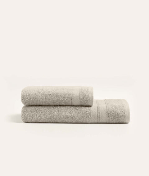 Koza Home Likya 100% Cotton Bordered Mink 2-Piece Dowry Towel Set 1005A 70 x 140 - 50 x 90