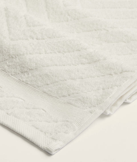 Koza Home Likya 100% Cotton Jacquard Border Herringbone 4-Piece Face Dowry Towel Set 1023A Standard