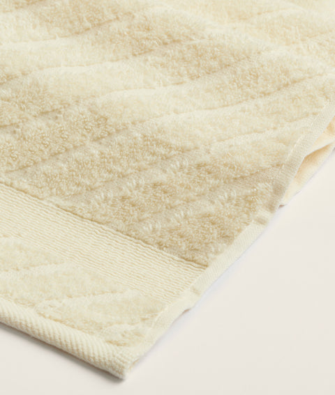 Koza Home Likya 100% Cotton Jacquard Border Herringbone 4-Piece Face Dowry Towel Set 1024A Standard