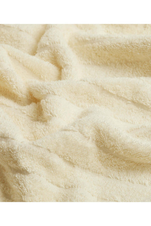 Koza Home Likya 100% Cotton Jacquard Border Cream 2-Piece Dowry Towel Set Herringbone 1029A 70 x 140 - 50 x 90