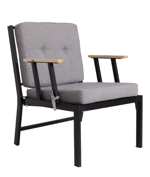 Koza Home Mist Gray Single Garden Chair Black Skeleton 6003 Single