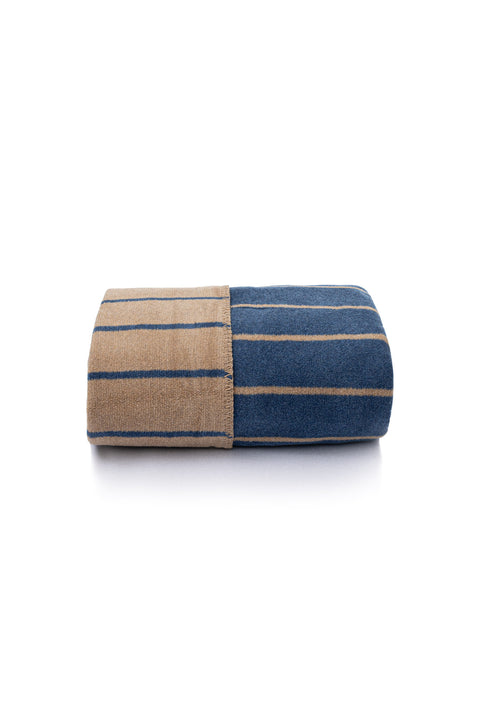 Koza Home Twin Blanket Soft Cotton Double Blanket Coffee Blue 200 x 220 5029A Double