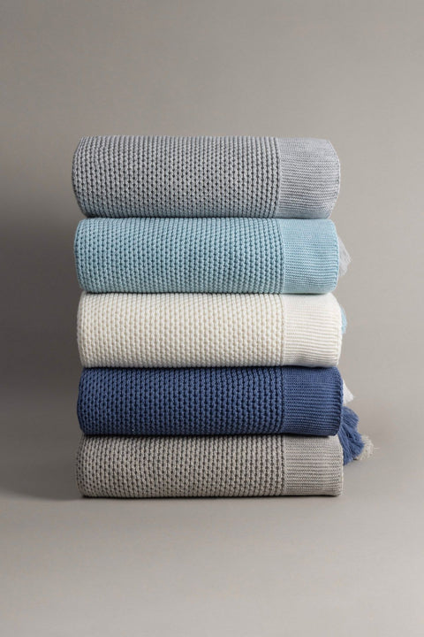 Koza Home Miel Indigo Edge Pompom TV Blanket 130x170 37117 130 x 170