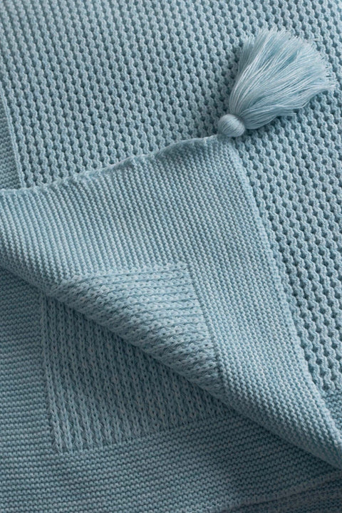 Koza Home Miel Blue Edge Pom Pom TV Blanket 130x170 37122 130 x 170
