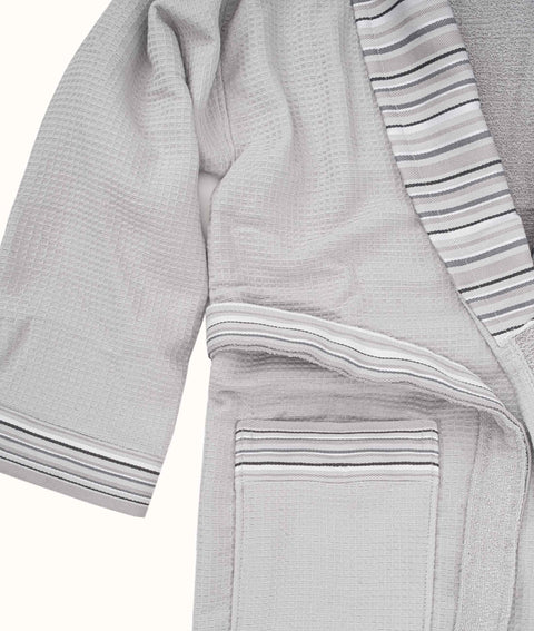 Koza Home Limira 2 Piece Set Gray Cotton 1 Bathrobe SM 1 Dowry Towel 50x90 2232 SM