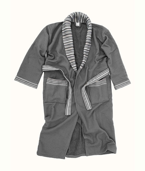 Koza Home Limira 2 Piece Set Anthracite Cotton 1 Bathrobe L-XL 1 Dowry Towel 50x90 2234 L-XL