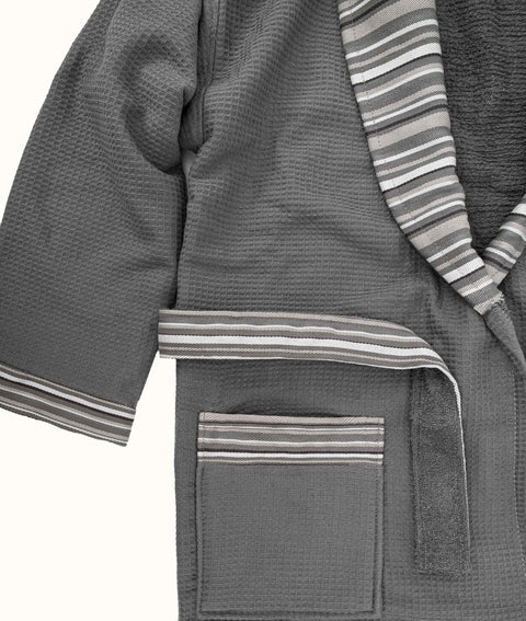 Koza Home Limira 2 Piece Set Anthracite Cotton 1 Bathrobe L-XL 1 Dowry Towel 50x90 2234 L-XL