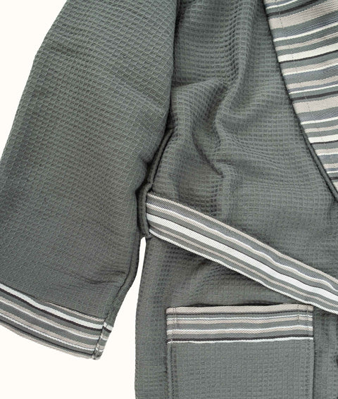 Koza Home Limira Set of 4 Green Cotton 2 Bathrobes (1 SM)-(1 L-XL) 2 Dowry Towels 50x90 2240 SML-XL