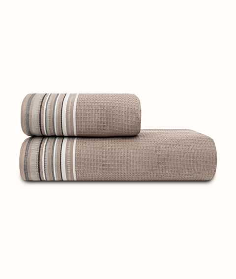 Koza Home Limira 2 Piece Mink Dowry Towel Set 50x90-90x150 2258 50 x 90 - 90 x 150