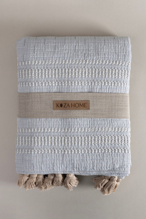 Koza Home Assos Gray Stone Wash Double Bedspread 230x250 5037 230 x 250