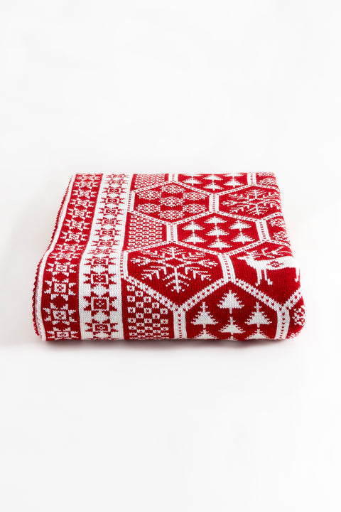 Koza Home Destino Red New Year Christmas Patterned TV Blanket 130x170 2023 130 x 170