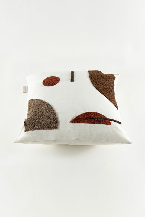 Koza Home Craft Multi Multicolored Abstract Patterned Beaded Fiber Filled Cushion 43 x 43 35304A 43 x 43