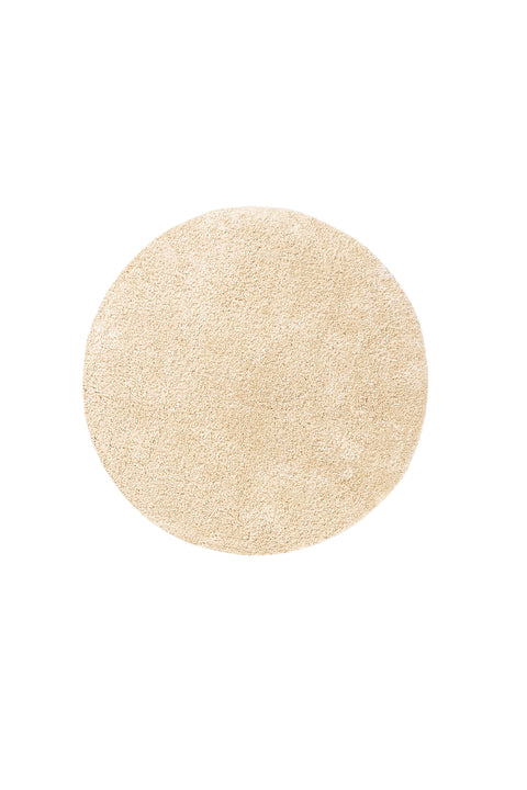 Koza Home Douro Shaggy Bath Mat Beige Non-Slip Base Circle 100 x 100 cm 100 x 100