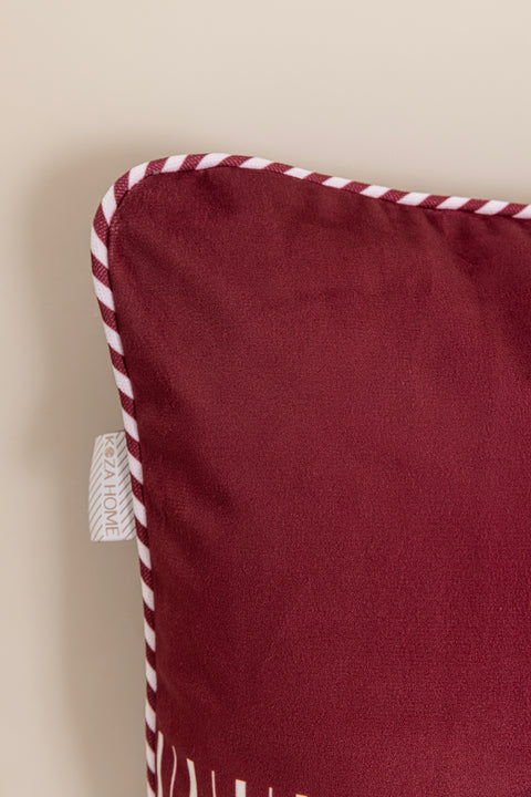 Koza Home Charm Red White Stripe Printed Cushion 40X60 35256A 40 x 60