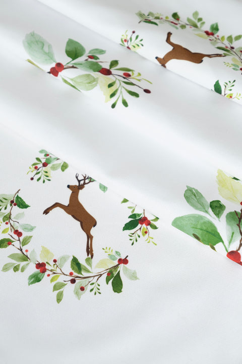 Koza Home Charm Colorful Deer Printed Cream Runner 45X140 35260A 45 x 140
