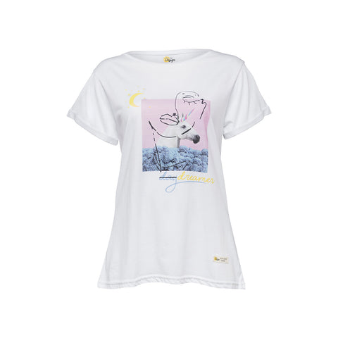 Biggdesign Faces Dreamer Womens Crew Neck T-Shirt