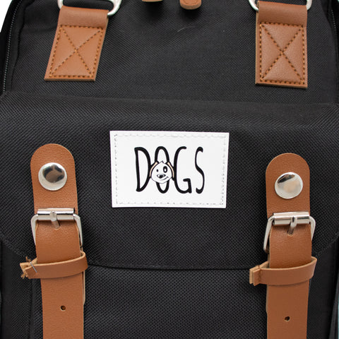 Biggdesign Dogs Backpack with USB Port, Black
